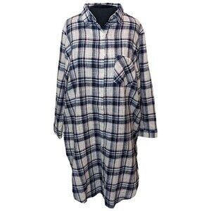 Easel Los Angeles Oversized Top‎ Womens Small Loungewear Blue Plaid Lagenlook